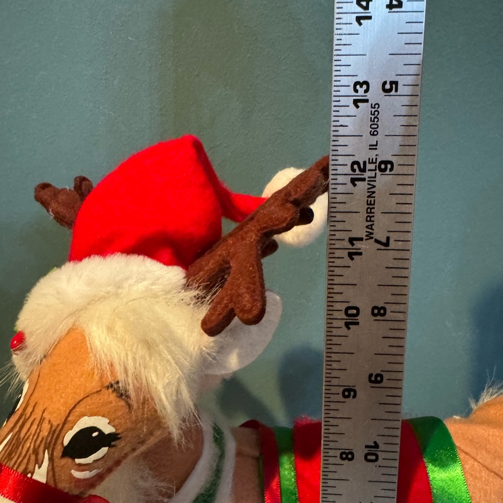 Annalee 12” Very Merry Reindeer Christmas Doll Retired Holiday 2020 Santa Hat - Picture 5 of 7